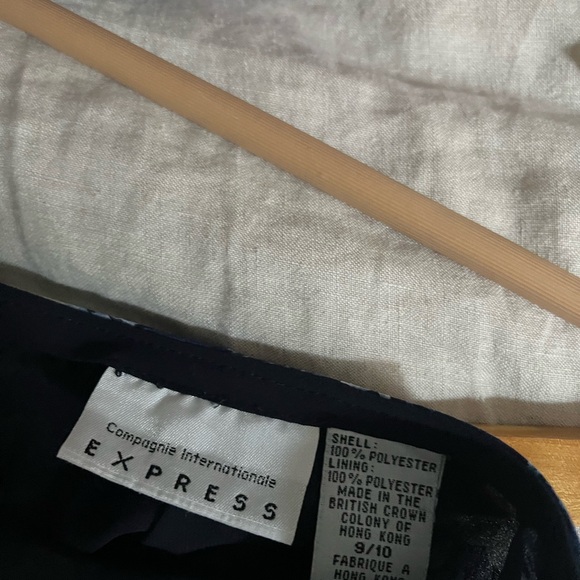 Vintage Express Blue Floral Button Front Skirt - Picture 7 of 7